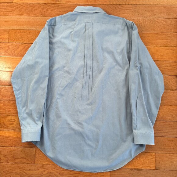 Ralph Lauren Button Down‎ Shirt Mens XL Chambray Blue Thick Cotton Pony - Picture 3 of 8